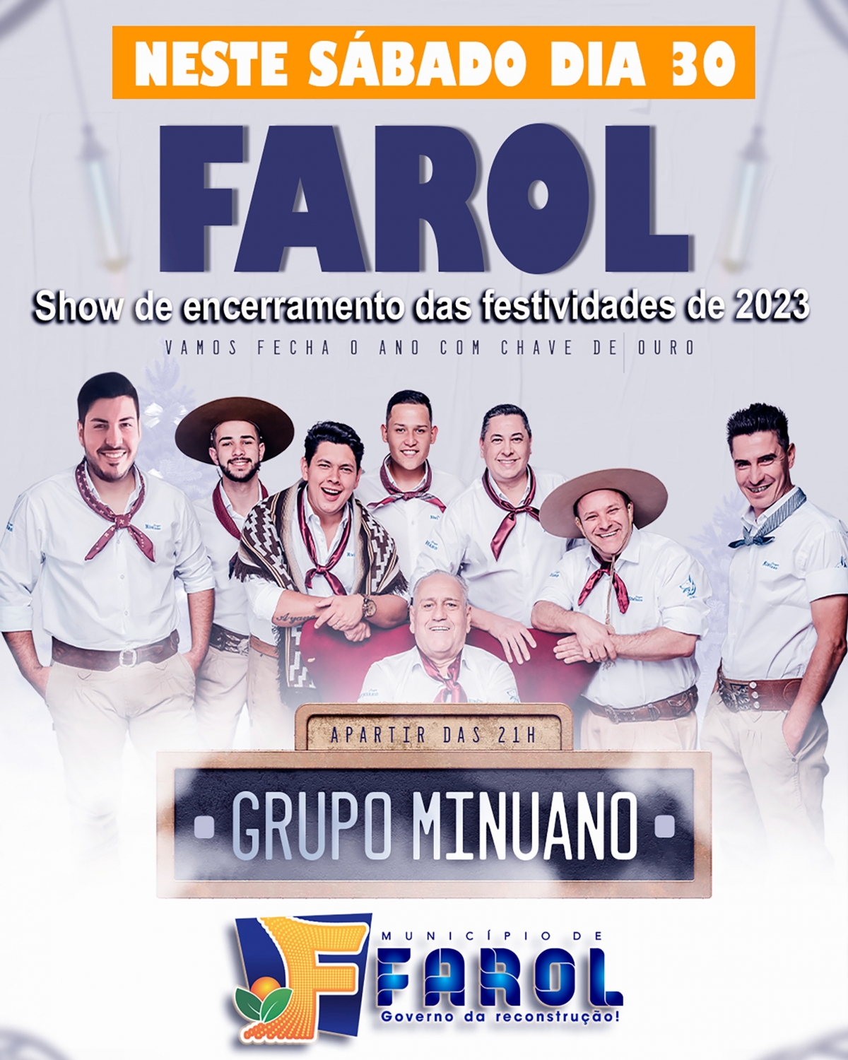 Show com Grupo Minuano neste sábado 30 em Farol